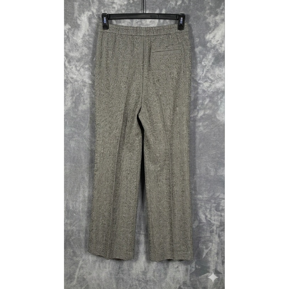 Banana Republic Wide Leg Flannel Drawstring Pull-On Pant Brown Herringbone ST - Picture 11 of 12